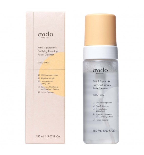 ONDO BEAUTY 36.5 PHA&SAPONARIA PURIFYING FOAMING FACIAL CLEANSER 150 ML - Imagen 2