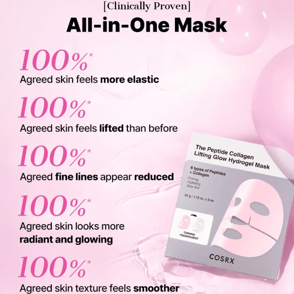 COSRX THE PEPTIDE COLLAGEN LIFTING GLOW HYDROGEL MASK 34 GR/1 PC - Imagen 4