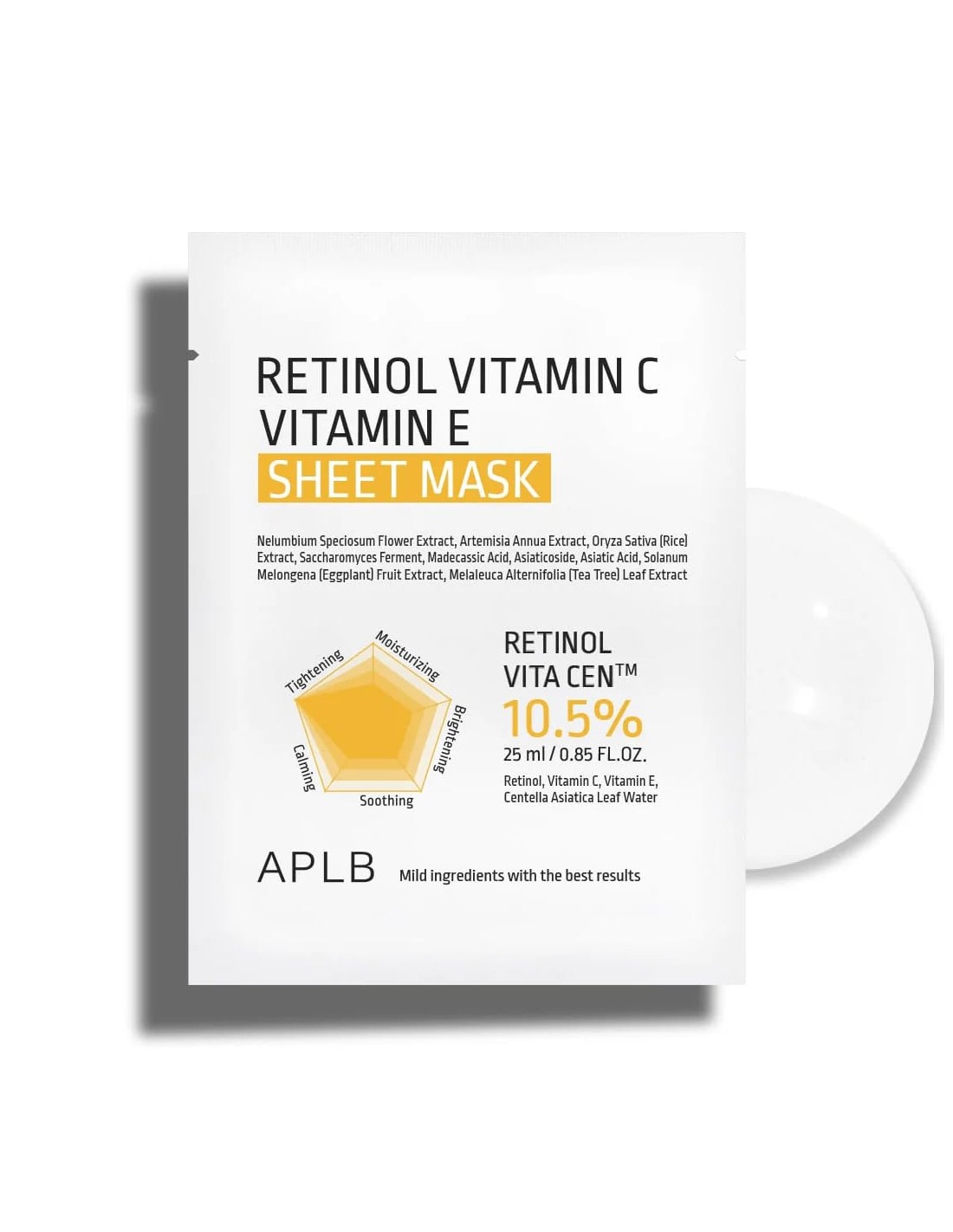 APLB RETINOL VITAMIN C VITAMIN E SHEET MASK 25 ML - Imagen 2
