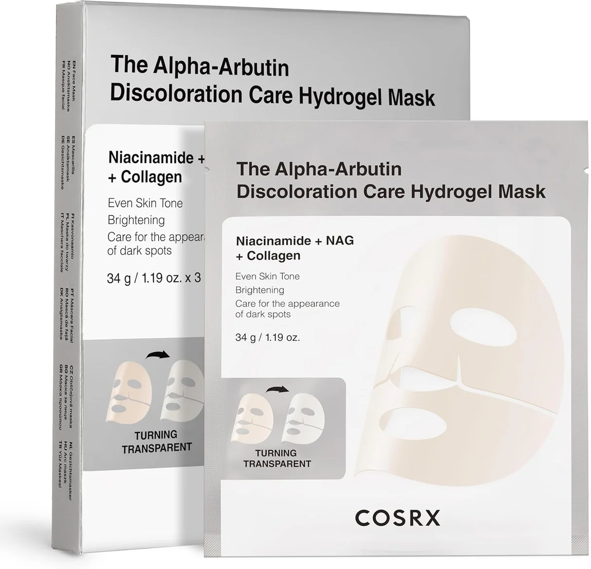 COSRX THE ALPHA-ARBUTIN DISCOLARATION CARE HYDROGEL MASK 1 PIEZA - Imagen 3