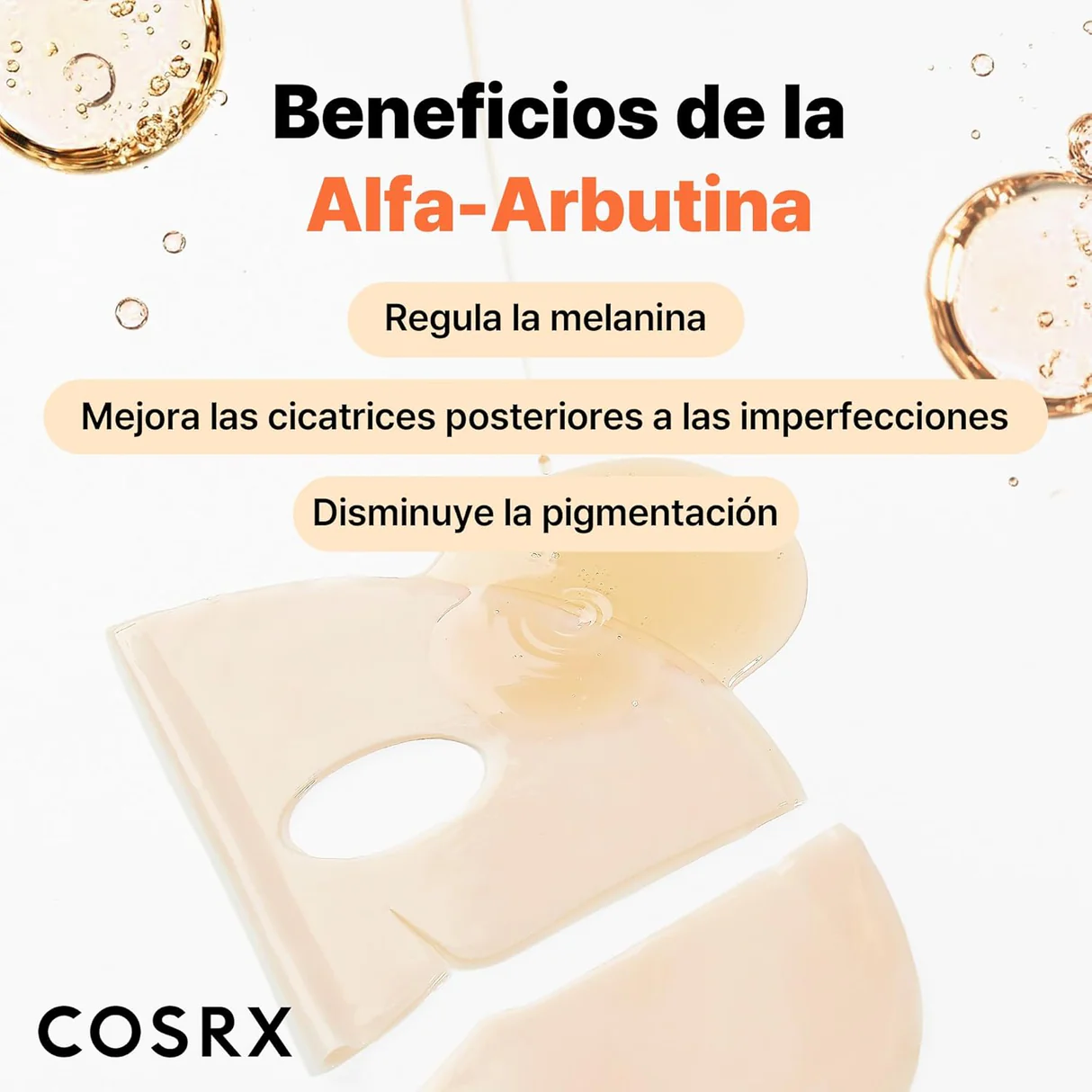 COSRX THE ALPHA-ARBUTIN DISCOLARATION CARE HYDROGEL MASK 1 PIEZA - Imagen 4