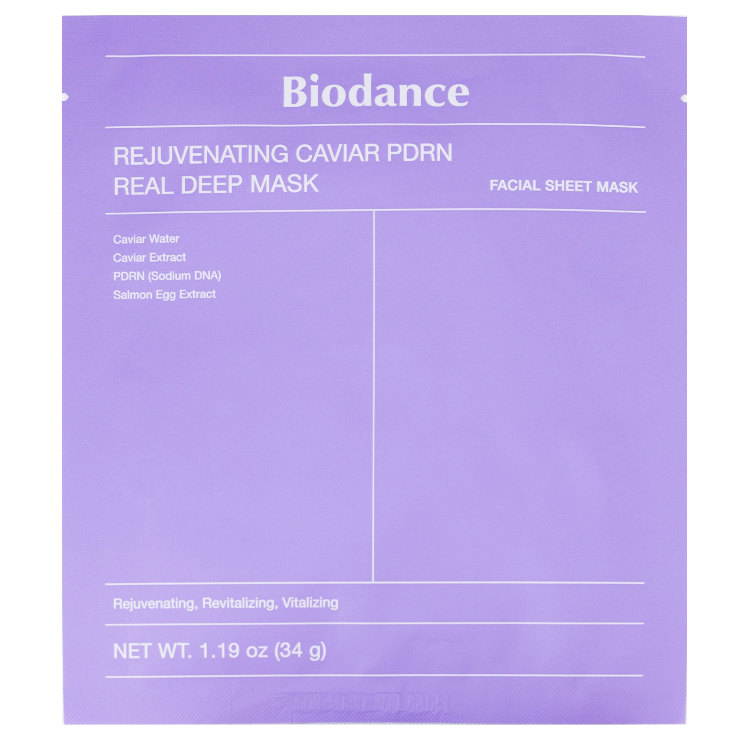 BIODANCE REJUVENATING CAVIAR PDRN REAL DEEP MASK 1 PIEZA