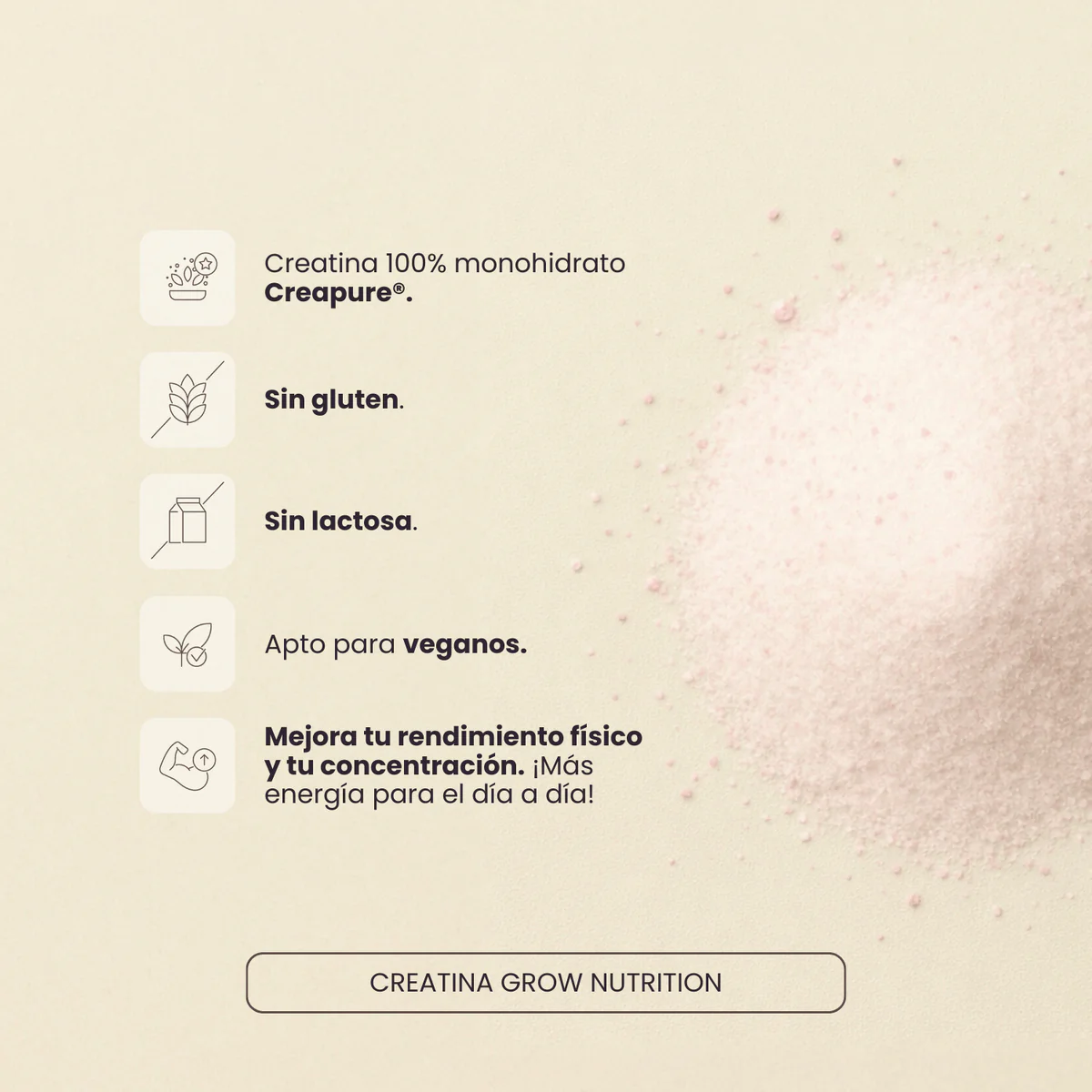 GROW NUTRITION CREATINA CREAPURE SANDIA-MELON 250 GR - Imagen 4