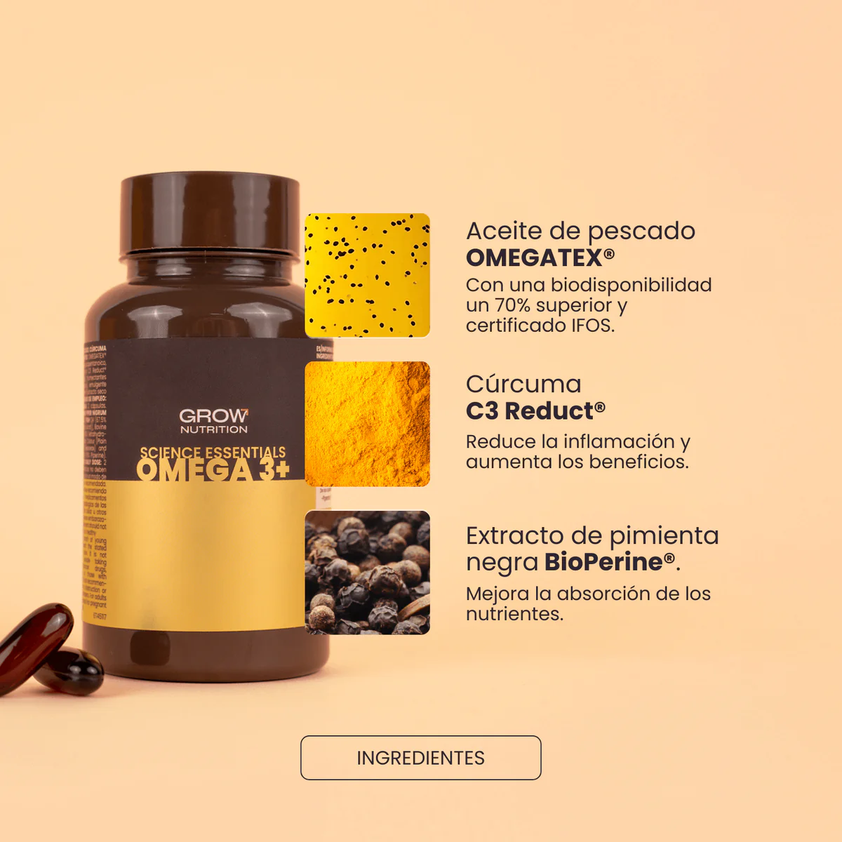 GROW NUTRITION OMEGA 3 60 CAPS - Imagen 8